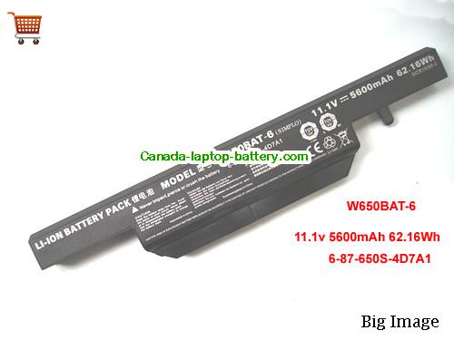 Canada Original Clevo 5600mah  W650BAT-6 Battery for K570N K710C K610C K590C-I3 laptop