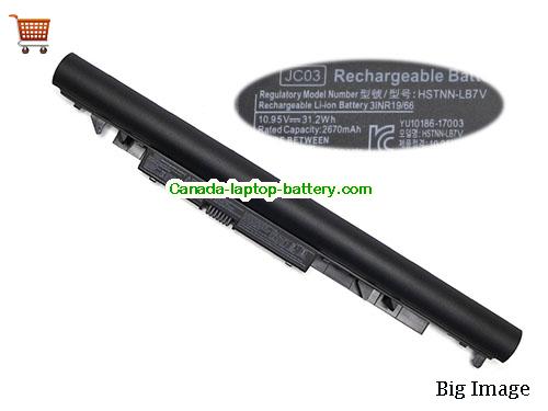 Genuine HP JC03 Battery 2850mAh, 31.2Wh , 10.95V, Black , Li-ion