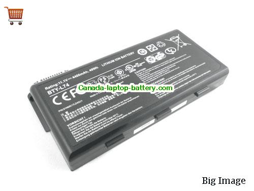 Genuine MSI BTY L74 Battery 4400mAh, 49Wh , 11.1V, Black , Li-ion