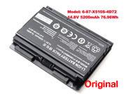 Canada Original Laptop Battery for  5200mAh, 76.96Wh  Sager NP8131, NP8130, NP8298, 6-87-X510S-4D74, 