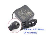ASUS 19V 3.42A 65W Laptop Adapter, Laptop AC Power Supply Plug Size 4.5 x 3.0mm 