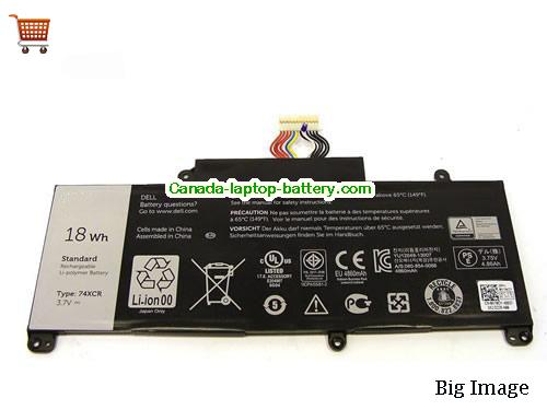 Genuine Dell VXGP6 Battery 18Wh, 3.7V, Black , Li-Polymer