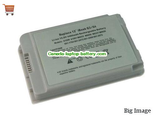 APPLE iBook G3 12 M7692LL/A Replacement Laptop Battery 5200mAh 11.1V Grey Li-ion