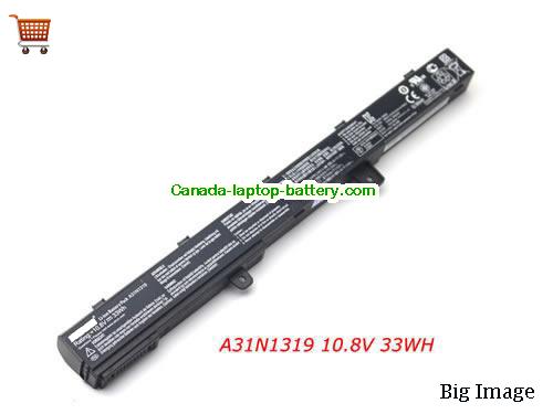 Canada Genuine A31N1319 Battery for Asus X451C X451CA X551C X551CA Laptop 10.8V 33WH
