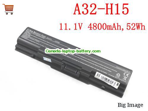 Canada Original Laptop Battery for  ASUS H15L726, H15L72, L072056, A32-H15 Series,  Black, 4800mAh, 52Wh  11.1V
