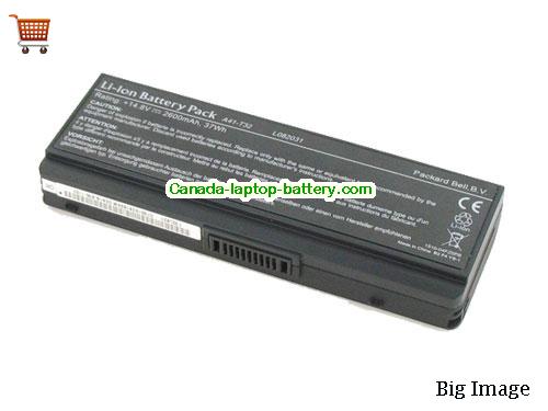 PACKARD BELL L082031 Replacement Laptop Battery 2600mAh 14.8V Black Li-ion