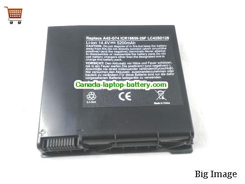 ASUS A42-G74 Replacement Laptop Battery 4400mAh 14.4V Black Li-ion
