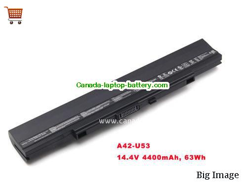 Genuine ASUS A42-U53 Battery 4400mAh, 63Wh , 14.4V, Black , Li-ion