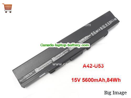 Genuine ASUS U43JC Battery 5600mAh, 84Wh , 15V, Black , Li-ion