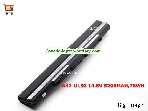 Genuine ASUS UL30A-A2 Battery 5200mAh, 14.8V, Black , Li-ion