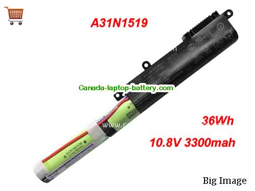 ASUS X540YA-DM624D Replacement Laptop Battery 2600mAh, 29Wh  10.8V Black Li-ion