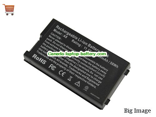 ASUS A8Fm Replacement Laptop Battery 5200mAh, 58Wh  11.1V Black Li-ion
