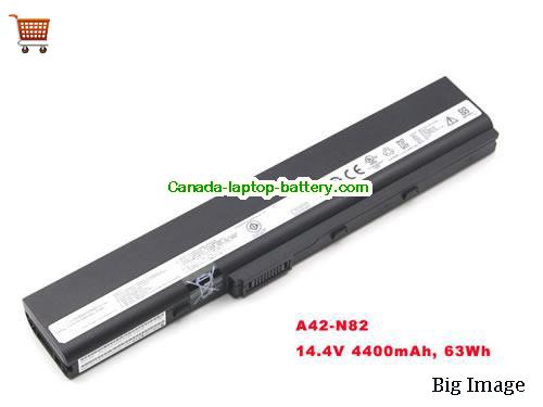 ASUS N82JQ-VX002V Replacement Laptop Battery 4400mAh 14.4V Black Li-ion