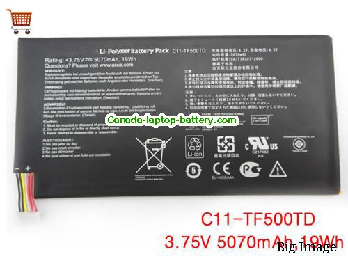 Genuine ASUS Transformer Pad TF500 Battery 5070mAh, 19Wh , 3.75V, Black , Li-ion