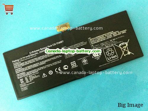 Genuine ASUS C12-TF600T Battery 6760mAh, 25Wh , 3.7V, Balck , Li-Polymer