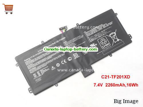 Genuine ASUS TF201XD Battery 2260mAh, 16Wh , 7.4V, Balck , Li-Polymer