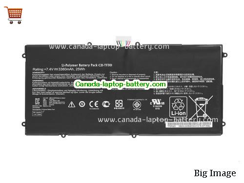 Canada C21-TF301 Battery for ASUS Transformer Pad TF700T TF700 Series 7.4V 3380mAh 25Wh