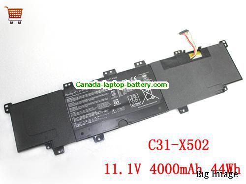 Genuine ASUS VivoBook S500CA-CJ005H Ultrabook Battery 4000mAh, 44Wh , 11.1V, Balck , Li-Polymer