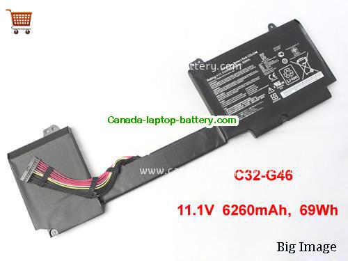 Canada Genuine C32-G46 Battery for ASUS G46 G46V G46VW 11.1v 69Wh Rechargeable Li-polymer