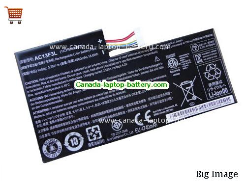 Canada AC13F3L Tablet Battery for ACER Iconia Tab A1 A1-810 8GB 16GB Tablet