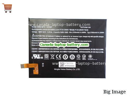 Genuine ACER KT0010N001 Battery 3780mAh, 14.06Wh , 3.8V, Black , Li-Polymer