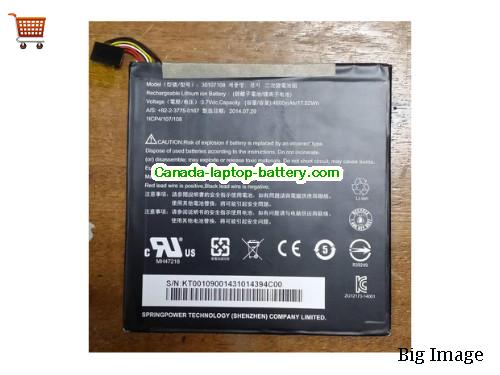 Genuine ACER A1840FHD10L2 Battery 4600mAh, 17.02Wh , 3.7V, Black , Li-Polymer
