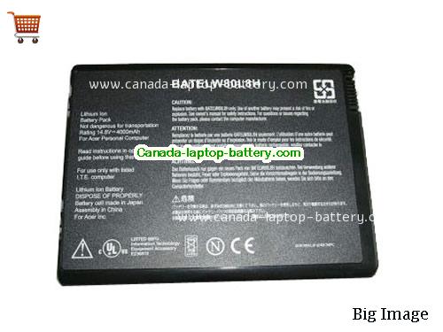 ACER Aspire 1673Lmi Replacement Laptop Battery 4000mAh 14.8V Black Li-ion