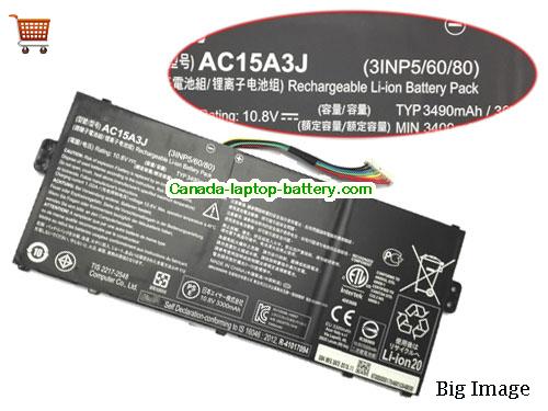 Genuine ACER Chromebook R11 Battery 3315mAh, 38Wh , 11.55V, Black , Li-ion
