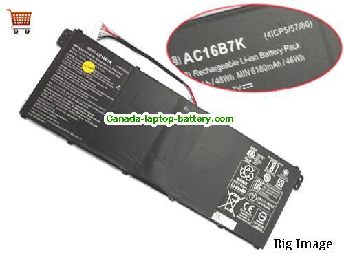 Genuine ACER AC16B7K Battery 6180mAh, 48Wh , 7.4V, Black , Li-ion