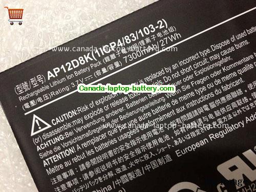 Genuine ACER Iconia W510-1674 Battery 7300mAh, 27Wh , 3.7V, Black , Li-ion