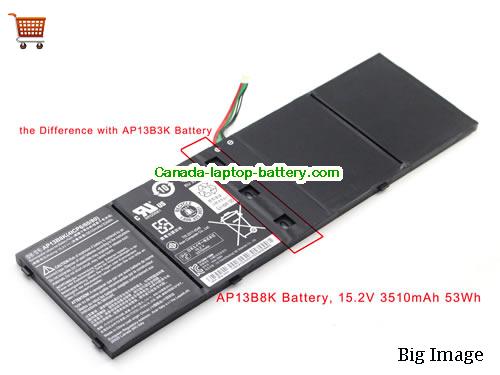 Genuine ACER V5-572 Battery 3460mAh, 53Wh , 15V, Black , Li-Polymer