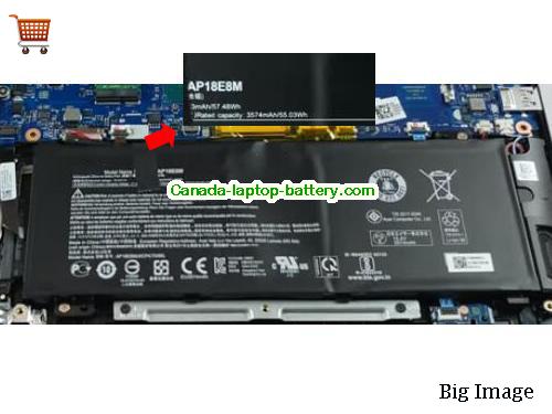 Canada Genuine ACER AP18E8M Battery for Nitro 5 AN515 CN515 Series Laptop 55.03Wh
