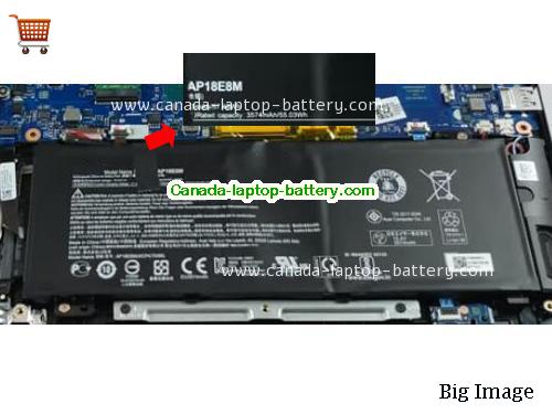 Genuine ACER AP18E8M Battery 3574mAh, 55.03Wh , 15.4V, Black , Li-Polymer