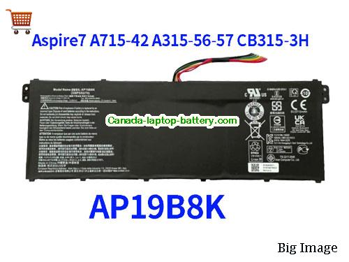Genuine ACER ASPIRE 3 A315-23-R0XV Battery 3831mAh, 43Wh , 11.25V, Black , Li-Polymer