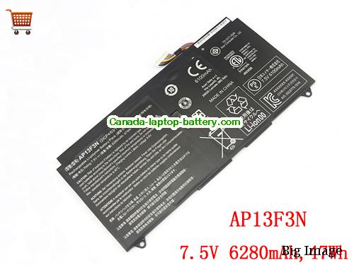 Genuine ACER ASPIRE S7-392-9460 Battery 6280mAh, 47Wh , 7.5V, Balck , Li-Polymer
