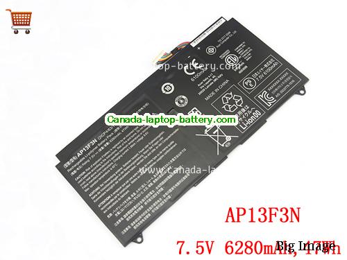 Genuine ACER Aspire S7-392-9439 Battery 6280mAh, 47Wh , 7.5V, Balck , Li-Polymer