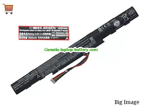 Genuine ACER Aspire E5-575G-57M2 Battery 2800mAh, 41.4Wh , 14.8V, Black , Li-ion