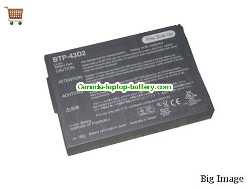 ACER BTP-43D2 Replacement Laptop Battery 4400mAh 14.8V Grey Li-ion
