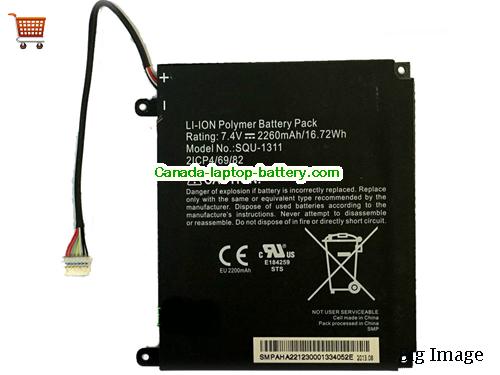 Canada ACER SQU-1311 battery packs rechargeable 2ICP4/69/82 Battery 7.4V 2260MAH 