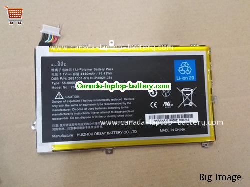 Genuine AMAZON Kindle 7 Fire HD Battery 4440mAh, 16.43Wh , 3.7V, Black , Li-Polymer