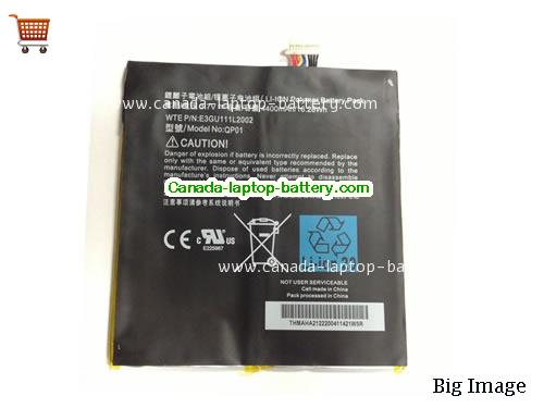 AMAZON E3GU111L2002 Replacement Laptop Battery 4400mAh, 16.28Wh  3.7V Black Li-Polymer