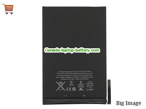 APPLE Ipad mini 1st gen Replacement Laptop Battery 4440mAh, 16.5Wh  3.72V Black Li-Polymer