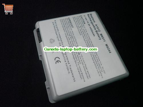 APPLE PowerBook G4 15 inch M8591T/A Replacement Laptop Battery 4400mAh 14.8V Gray Li-ion