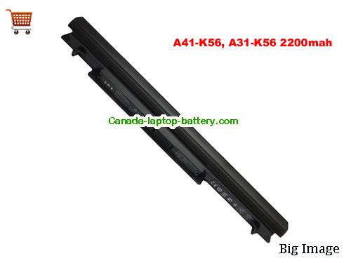ASUS A41-K56 Replacement Laptop Battery 2200mAh 14.4V Black Li-ion