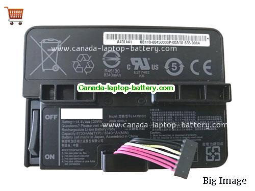 Genuine ASUS A43LK41 Battery 8730mAh, 125Wh , 14.4V, Black , Li-ion