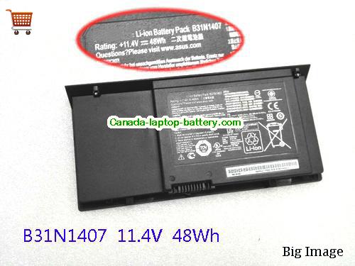 ASUS B31N1407 Replacement Laptop Battery 48Wh 11.4V Black Li-ion