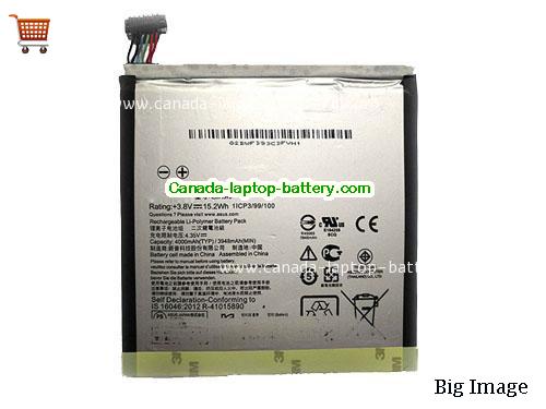 Genuine ASUS Z380KL 1L Battery 4000mAh, 15.2Wh , 3.8V, Black , Li-ion