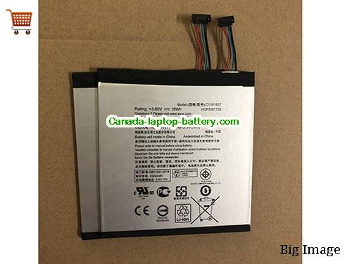 Canada Genuine C11P1517 Battery for Asus ZenPad 10 Z301M Series Li-Polymer 3.85V 18Wh