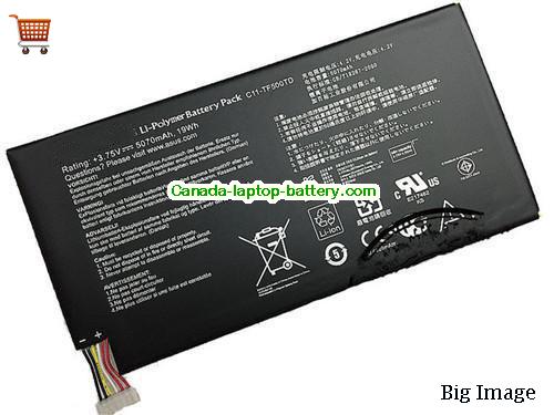 Genuine ASUS Transformer Pad TF500T Battery 5070mAh, 19Wh , 3.75V, Black , Li-ion