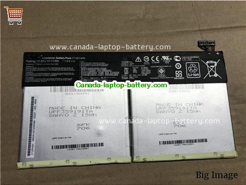 Genuine ASUS Pad Transformer Book T100TAL Battery 7820mAh, 31Wh , 3.85V, Black , Li-ion